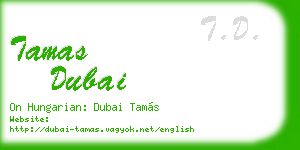 tamas dubai business card